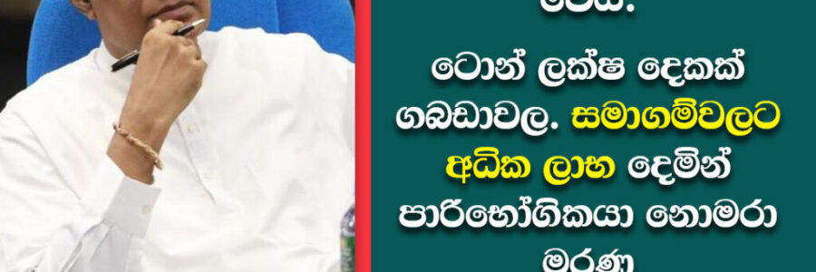 තිරිඟු පිටි මිල අසාධාරණ ලෙස වැඩි කිරීමට ආණ්ඩුව සූදානම් වෙයි. ටොන් ලක්ෂ දෙකක් ගබඩාවල. සමාගම්වලට අධික ලාභ දෙමින් පාරිභෝගිකයා නොමරා මරණ මේ මිල වැඩි වීම කරන්න එපා!